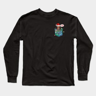 Happy holidays human bengal in pocket Long Sleeve T-Shirt